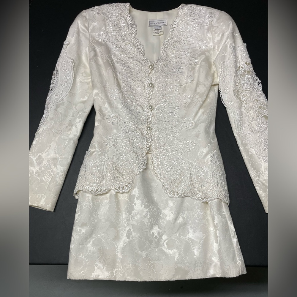 Jessica McClintock White Lace Dress